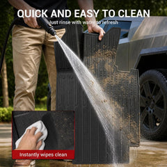 All Weather Floor Mats For 2024-2026 Tesla Cybertruck, Custom Fit 1st & 2nd Row Car Floor Liners