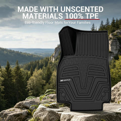 All Weather Floor Mats For 2025 2026 Tesla Model Y Juniper, Odorless Waterproof TPE Floor Liners Full Set with Cargo Trunk & Backrest Mats (Standard 5-Seat Only)