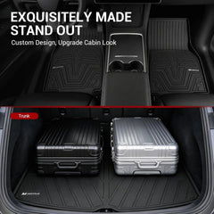 All Weather Floor Mats For 2025-2026 Tesla Model Y Juniper (Not Fit 7 Seat and Standard) with Rear Cargo Liners, Seat Cover Protector