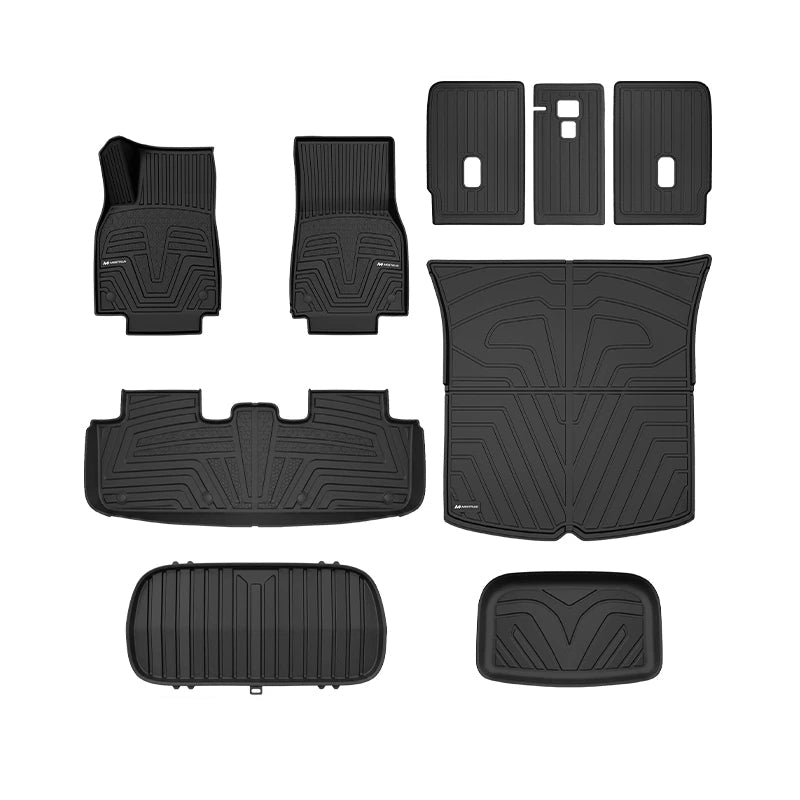 All Weather Floor Mats For 2025-2026 Tesla Model Y Juniper (Not Fit 7 Seat and Standard) with Rear Cargo Liners, Seat Cover Protector