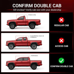 All Weather Floor Mats For 2018-2023 Toyota Tacoma SR/SR5/TRD/Limited/Trail Only for Double Cab and Automatic, TPE Durable Non-Slip Floor Liners