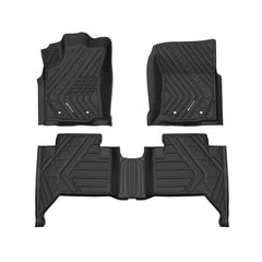 All Weather Floor Mats For 2018-2023 Toyota Tacoma SR/SR5/TRD/Limited/Trail Only for Double Cab and Automatic, TPE Durable Non-Slip Floor Liners