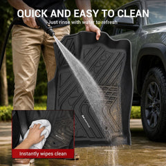 All Weather Floor Mats For 2018-2023 Toyota Tacoma SR/SR5/TRD/Limited/Trail Only for Double Cab and Automatic, TPE Durable Non-Slip Floor Liners
