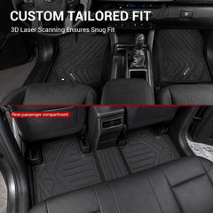 All Weather Floor Mats For 2018-2023 Toyota Tacoma SR/SR5/TRD/Limited/Trail Only for Double Cab and Automatic, TPE Durable Non-Slip Floor Liners