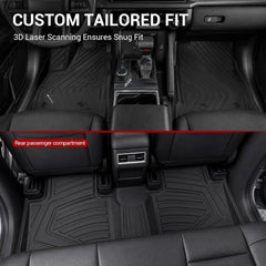 All Weather Floor Mats For 2024-2026 Toyota Tacoma Double Cab (Not fit Hybrid), Custom Fit Front & Rear 2 Row Floor Liners