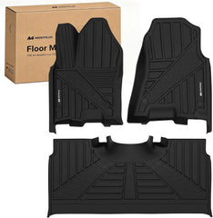 All Weather Floor Mats For 2025-2026 Ram 1500 Crew Cab with Rear Under-Seat Factory Storage Bucket Seat, TPE Durable Floor Liners