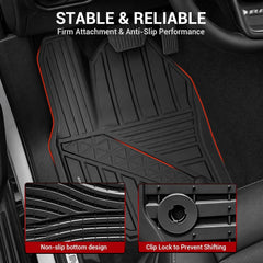 All Weather Floor Mats For 2025-2026 Ram 1500 Crew Cab with Rear Under-Seat Factory Storage Bucket Seat, TPE Durable Floor Liners