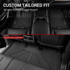 All Weather Floor Mats For 2025-2026 Ram 1500 Crew Cab with Rear Under-Seat Factory Storage Bucket Seat, TPE Durable Floor Liners