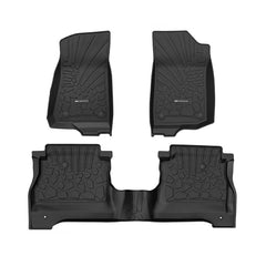 All Weather Floor Mats For 2020-2026 Jeep Gladiator JT, Custom Fit 1st & 2nd Row Full Set TPE Floor Liners