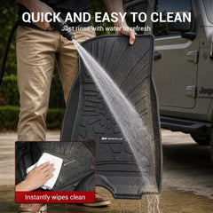 All Weather Floor Mats For 2020-2026 Jeep Gladiator JT, Custom Fit 1st & 2nd Row Full Set TPE Floor Liners