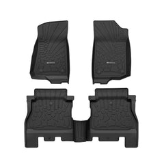All Weather Floor Mats For 2018-2026 Jeep Wrangler JL Unlimited 4 Door Gas & MHEV (Not for JK, PHEV or 2-Door Models), TPE Custom 1st & 2nd Row Floor Liners