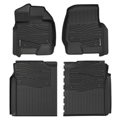 All Weather Floor Mats For 2015-2026 Ford F-150 SuperCrew, 2022-2026 F150 Lightning (Rear w/o U-Seat Flat Storage), Custom Fit 1st & 2nd Row Floor Liners