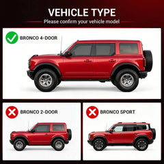 All Weather Floor Mats For 2021-2026 Ford Bronco 4-Door Models Only (Not for Sport & Rubberized Floor), Custom Fit 1st & 2nd Row Floor Liners