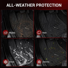 All Weather Floor Mats For 2021-2026 Ford Bronco 4-Door Models Only (Not for Sport & Rubberized Floor), Custom Fit 1st & 2nd Row Floor Liners