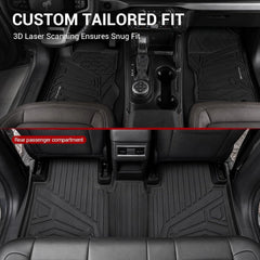 All Weather Floor Mats For 2021-2026 Ford Bronco 4-Door Models Only (Not for Sport & Rubberized Floor), Custom Fit 1st & 2nd Row Floor Liners