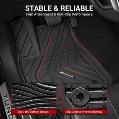 All Weather Floor Mats For 2022-2026 Toyota Tundra CrewMax Cab SR/SR5/TRD PRO/Limited/Platinum/Castone, Custom Fit 1st & 2nd Row Floor Liners