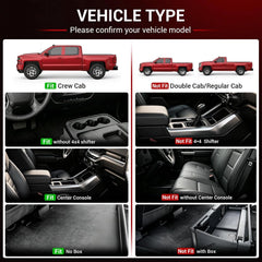 All Weather Floor Mats For 2019-2026 Chevrolet Silverado/GMC Sierra 1500 & 2020-2026 Silverado/Sierra 2500HD/3500HD Crew Cab, TPE Custom Fit Floor Liners Row Mats for Rear Under-Seat Storage