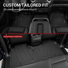 All Weather Floor Mats For 2019-2026 Chevrolet Silverado/GMC Sierra 1500 & 2020-2026 Silverado/Sierra 2500HD/3500HD Crew Cab, TPE Custom Fit Floor Liners Row Mats for Rear Under-Seat Storage