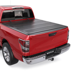 5FT 4-Fold Flush-Mount Hard Tonneau Cover For 2005-2021 Nissan Frontier Truck Bed Low-Profile Style