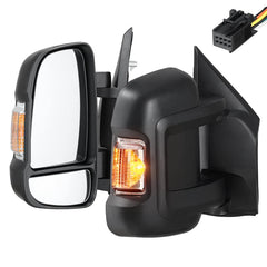 Power Heated Side Mirrors For 2014-2024 Ram Promaster 1500 2500 3500 w/ TEMP Sensor, Turn Signal (Set of 2)
