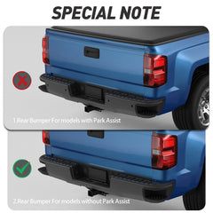 Black Steel Rear Bumper For 2014-2018 Chevy Silverado GMC Sierra 1500 w/o Sensor Holes