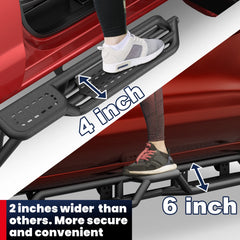 6" Black Running Boards Side Steps Two-Stair Design For 2015-2022 Ford F150, For 2017-2022 Ford F250 Super Duty SuperCrew/ Crew Cab 4 Full Size Doors