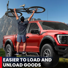 6" Black Running Boards Side Steps Two-Stair Design For 2015-2022 Ford F150, For 2017-2022 Ford F250 Super Duty SuperCrew/ Crew Cab 4 Full Size Doors