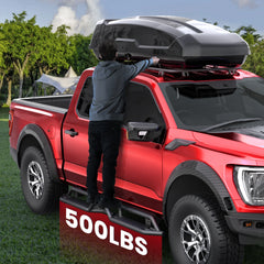 6" Black Running Boards Side Steps Two-Stair Design For 2015-2022 Ford F150, For 2017-2022 Ford F250 Super Duty SuperCrew/ Crew Cab 4 Full Size Doors