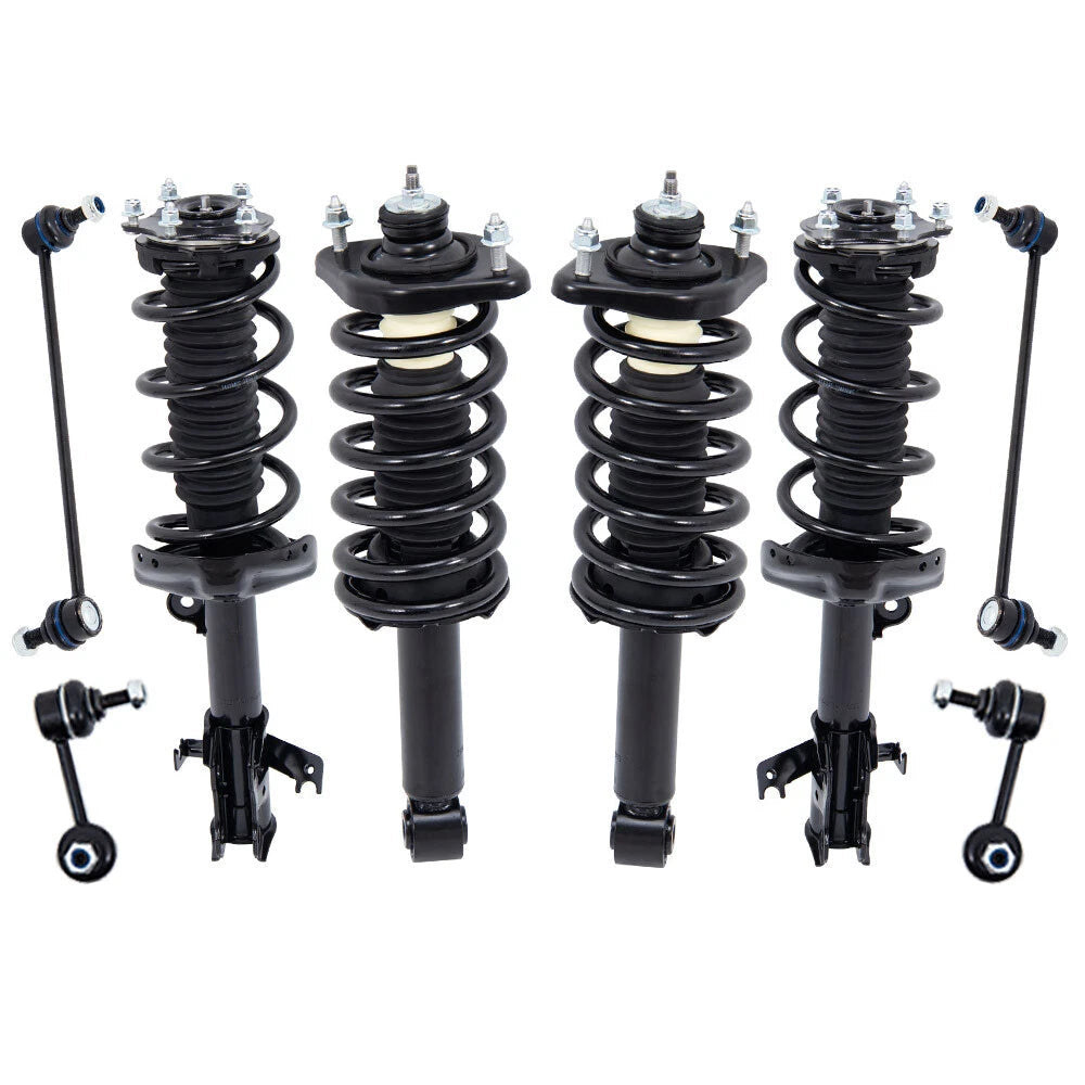 Front+Rear Shock Struts For 2012-2014 Honda CR-V FWD w/Coil Spring & Sway Bar Links (Set of 8)