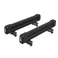 Black Universal Mount Lockable Ski & Snowboard Roof Rack Carriers Cross Bars w/ Keys & Rubber Padding