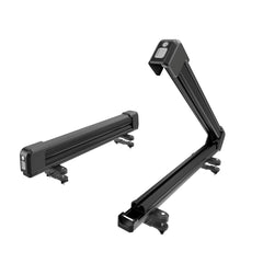Black Universal Mount Lockable Ski & Snowboard Roof Rack Carriers Cross Bars w/ Keys & Rubber Padding