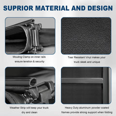 Soft 4-Fold 5.8FT Truck Tonneau Cover For 2019-2026 Chevy Silverado GMC Sierra 1500 Bed, On Top Style