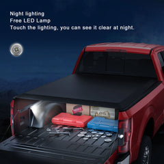 Soft 4-Fold 5.8FT Truck Tonneau Cover For 2019-2026 Chevy Silverado GMC Sierra 1500 Bed, On Top Style