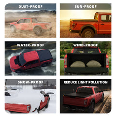 Soft 4-Fold 5.8FT Truck Tonneau Cover For 2019-2026 Chevy Silverado GMC Sierra 1500 Bed, On Top Style
