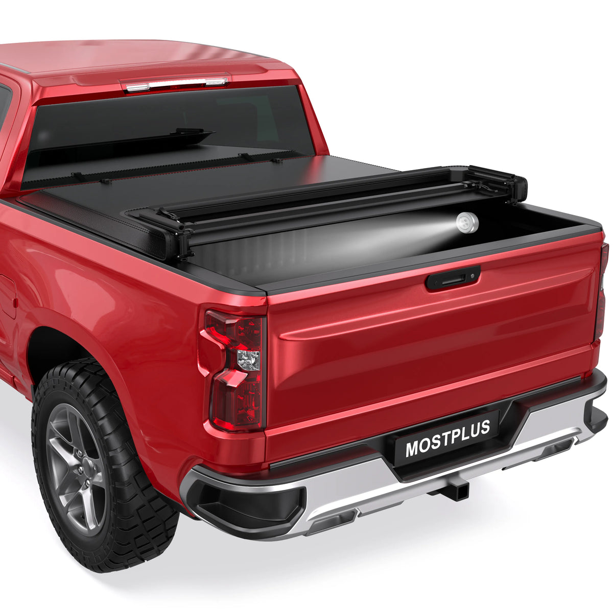 Soft 4-Fold 5.8FT Truck Tonneau Cover For 2019-2026 Chevy Silverado GMC Sierra 1500 Bed, On Top Style