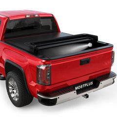 5.8FT Quad-Fold Soft Tonneau Cover For 2007-2013 Chevy Silverado 1500 & GMC Sierra 1500 Truck Bed