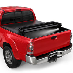 6.5FT Quad-Fold Soft Tonneau Cover For 2014-2021 Toyota Tundra Bed (W/o Deck Rail System)