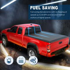 5FT Soft Tri-Fold Tonneau Cover For 2024-2025 Toyota Tacoma Truck Bed