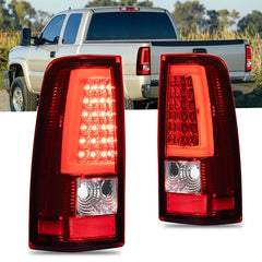 Red LED Tail Lights Brake Lamps For 2003-2006 Chevy Silverado / GMC Sierra 1500 (Not For Stepside Bed) LH+RH