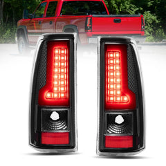 Black LED Tail Lights Rear Lamps For 2003-2006 Chevy Silverado GMC Sierra (Not For Stepside Bed Models) LH+RH