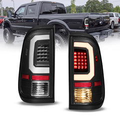 Black LED Tail Lights For 2008-2016 Ford F250 F350 F450 F550 Super Duty w/Bulbs