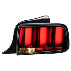 Black Sequential Tail Lights For 2005-2009 Ford Mustang w/LED Tube Signal Brake Lamps LH+RH