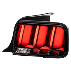 Black Sequential Tail Lights For 2005-2009 Ford Mustang w/LED Tube Signal Brake Lamps LH+RH