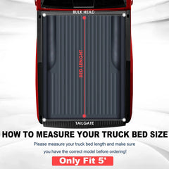 5FT 4-Fold Flush-Mount Hard Tonneau Cover For 2024-2026 Ford Ranger Truck Bed Half Low-Profile Style