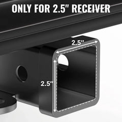 6" Adjustable Iron Trailer Tow Hitch with 2.5" Receiver 2" & 2-5/16" Dual Ball Mount, 8000-20000 LBS GTW For Most Truck & SUV