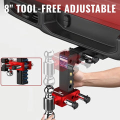 8" Adjustable Aluminium Trailer Tow Hitch with 2" Receiver 2" & 2-5/16" Dual Ball Mount, 12500 LBS GTW For Most Truck & SUV