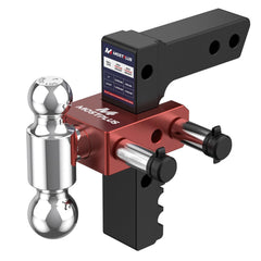 8" Adjustable Aluminium Trailer Tow Hitch with 2" Receiver 2" & 2-5/16" Dual Ball Mount, 12500 LBS GTW For Most Truck & SUV