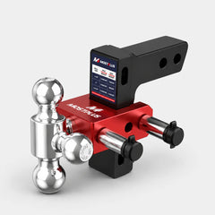 6" Adjustable Aluminium Trailer Tow Hitch with 2" Receiver 1-7/8", 2" & 2-5/16" Tri-Ball Mount, 12500 LBS GTW For Most Truck & SUV