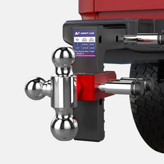 8" Adjustable Aluminium Trailer Tow Hitch with 2" Receiver 1-7/8", 2" & 2-5/16" Tri-Ball Mount, 12500 LBS GTW For Most Truck & SUV