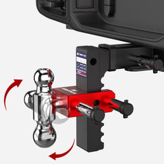 8" Adjustable Aluminium Trailer Tow Hitch with 2" Receiver 1-7/8", 2" & 2-5/16" Tri-Ball Mount, 12500 LBS GTW For Most Truck & SUV